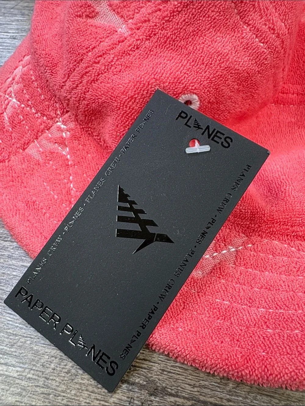 Paper Planes Terry Cloth Bucket Hat Sunkissed Pink S/M NWT